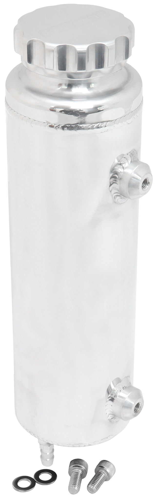 Universal Radiator Overflow Tank 12" x 3.5" -4ORB Polished AF77-1115 - Aeroflow