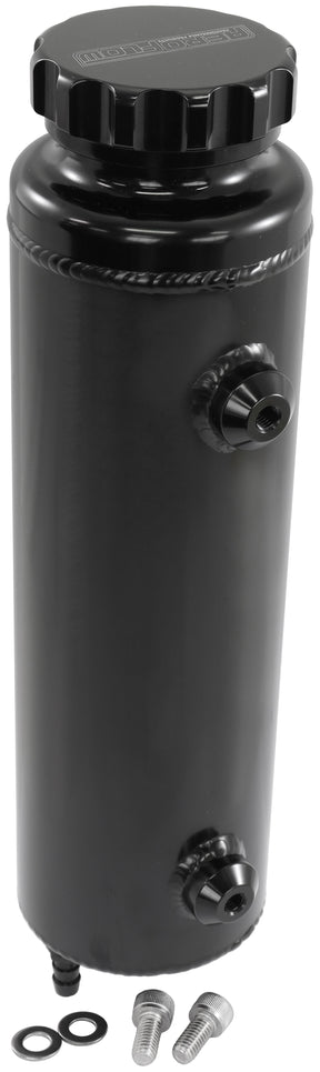Universal Radiator Overflow Tank 12" x 3.5" -4ORB Black AF77-1115BLK - Aeroflow