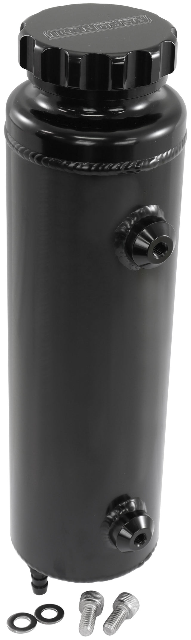 Universal Radiator Overflow Tank 12" x 3.5" -4ORB Black AF77-1115BLK - Aeroflow