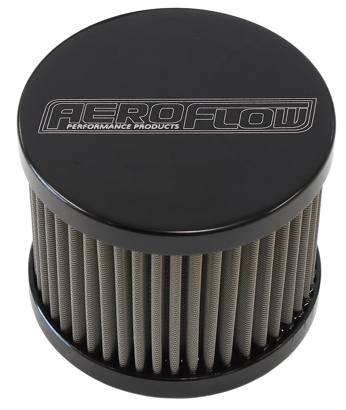 -8AN S/S Billet Breather With Female -8AN Re-Usable AF77-2002BLK - Aeroflow