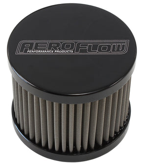 -8AN S/S Billet Breather With Female -8AN Re-Usable AF77-2002BLK - Aeroflow