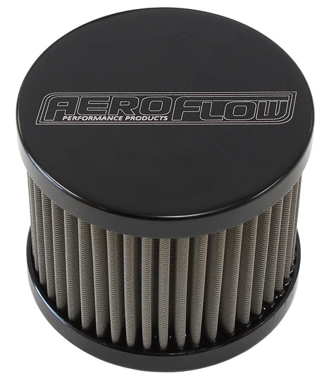 -8AN S/S Billet Breather With Female -8AN Re-Usable AF77-2002BLK - Aeroflow