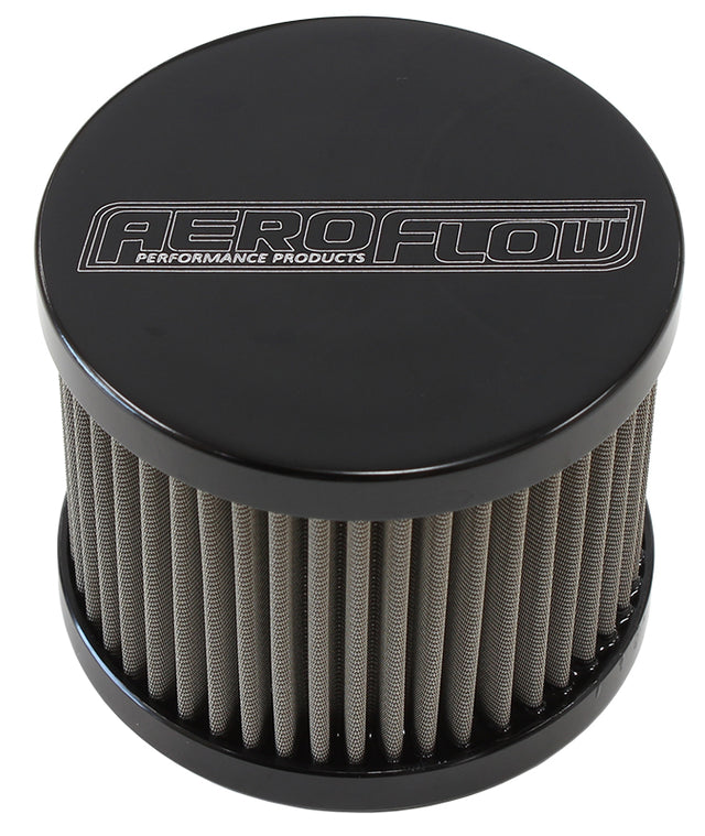 -8AN S/S Billet Breather With Female -8AN Re-Usable AF77-2002BLK - Aeroflow