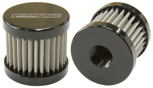 -6AN S/S Billet Breather With Female -6AN Re-Usable AF77-2003BLK - Aeroflow