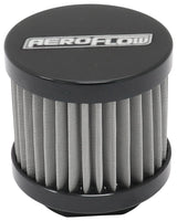 Small -10AN S/S Billet Breatherwith Female -10AN Re-Usable AF77-2004BLK - Aeroflow