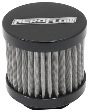 Small -10AN S/S Billet Breatherwith Female -10AN Re-Usable AF77-2004BLK - Aeroflow