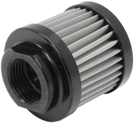 Small -10AN S/S Billet Breatherwith Female -10AN Re-Usable AF77-2004BLK - Aeroflow