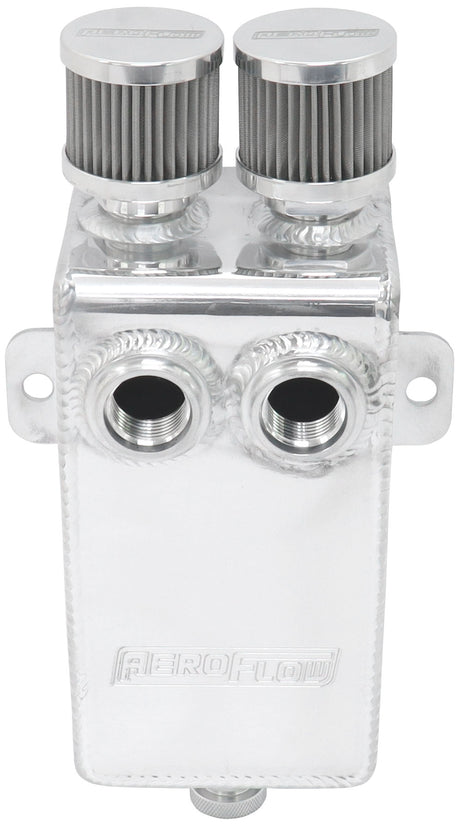 1L Breather Dual -10ORB Dual -10AN Breathers Tank Catch Can AF77-2020 - Aeroflow