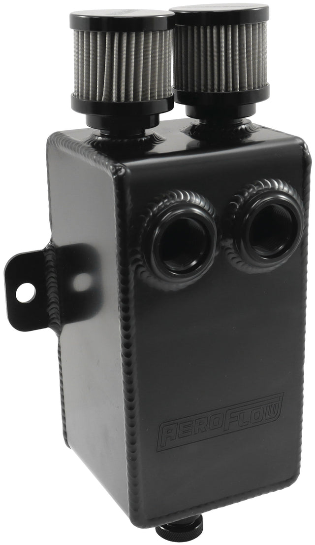 1L Breather Dual -10ORB Dual -10AN Breathers Tank Catch Can AF77-2020BLK - Aeroflow