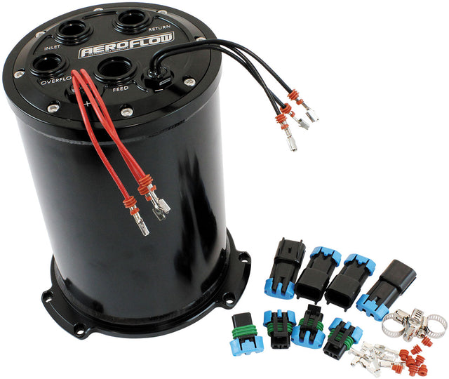 Single, Twin Or Triple Round Surge Tank 40mm Pumps Black AF77-4056BLK - Aeroflow