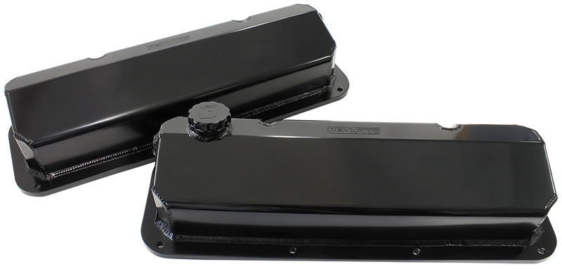 302 351C Ford Fabricated Valvecovers Black -12ORB AF77-5001BLK-12 - Aeroflow
