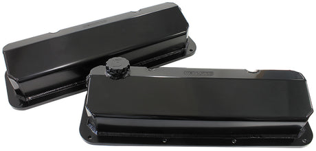 302 351C Ford Fabricated Valvecovers Black -12ORB AF77-5001BLK-12 - Aeroflow