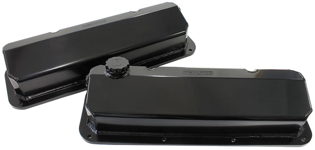 302 351C Ford Fabricated Valvecovers Black -12ORB AF77-5001BLK-12 - Aeroflow