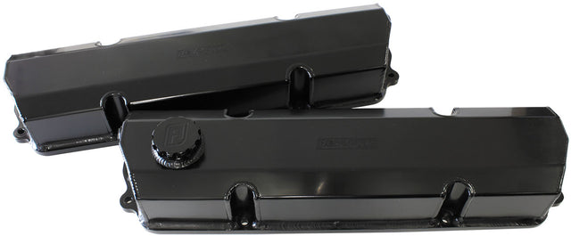 253 308 Holden Fabricated Valve Covers Black Early AF77-5004BLK - Aeroflow