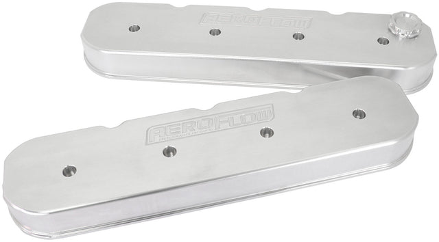 GM LS Billet Valve Covers Pairraw Af Logo No Coils AF77-5010 - Aeroflow