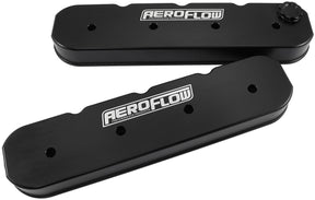 GM LS Billet Valve Covers Pair Black Af Logo No Coils AF77-5010BLK - Aeroflow