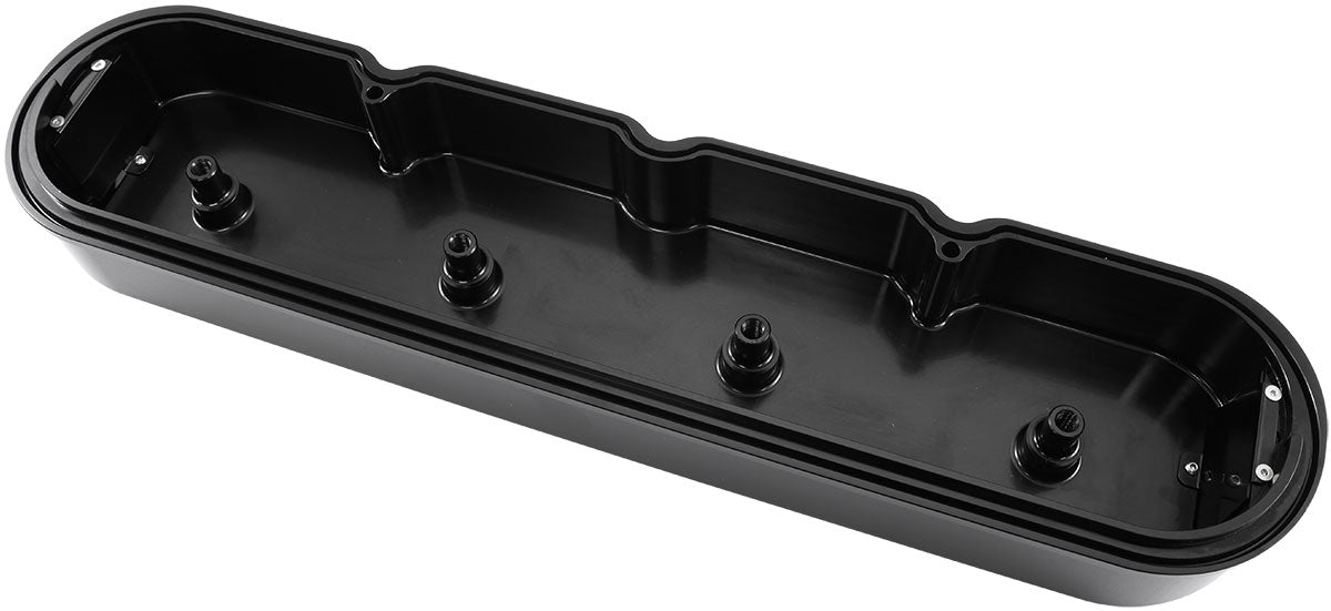 GM LS Billet Valve Covers Pair Black Af Logo No Coils AF77-5010BLK - Aeroflow