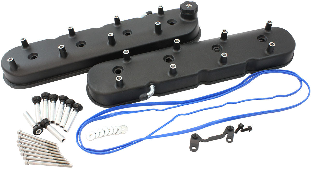 GM LS Factory Valve Covers Cast Tall Height Black AF77-5019BLK - Aeroflow