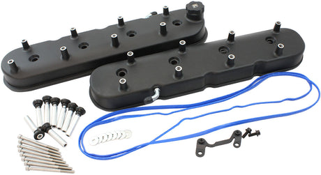 GM LS Factory Valve Covers Cast Tall Height Black AF77-5019BLK - Aeroflow
