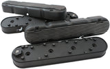 GM LS 2 Piece Valve Covers Cast Tall Retro Finned Black AF77-5020BLK - Aeroflow