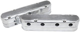 GM LS 2 Piece Valve Covers Cast Tall Retro Finned Polished AF77-5020P - Aeroflow