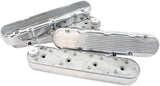 GM LS 2 Piece Valve Covers Cast Tall Retro Finned Polished AF77-5020P - Aeroflow