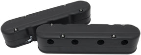 GM LS 2 Piece Valve Covers Cast Tall Retro Smooth Black AF77-5021BLK - Aeroflow