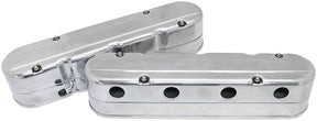 GM LS 2 Piece Valve Covers Cast Tall Retro Smooth Polished AF77-5021P - Aeroflow