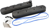 GM LS Retro Finned Valve Covercast No Coil Mounts Black AF77-5022BLK - Aeroflow