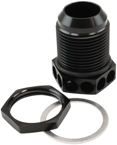 Bolt In -16AN Breather Cast Or Fabricated Covers Black AF777-16BLK - Aeroflow