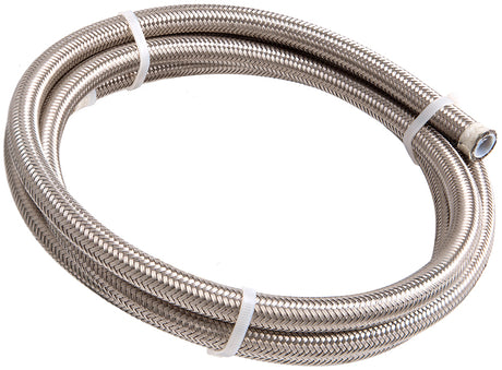 #10 Nylon Braided A/C S/S Hose 3M Silver 13.4mm ID 16.0mm OD AF800-10-3M - Aeroflow