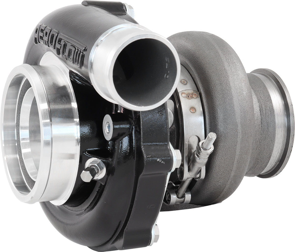 Boosted 6255.82 T3 Flange V-Band Outlet G30 900 Black AF8005-3052BLK - Aeroflow