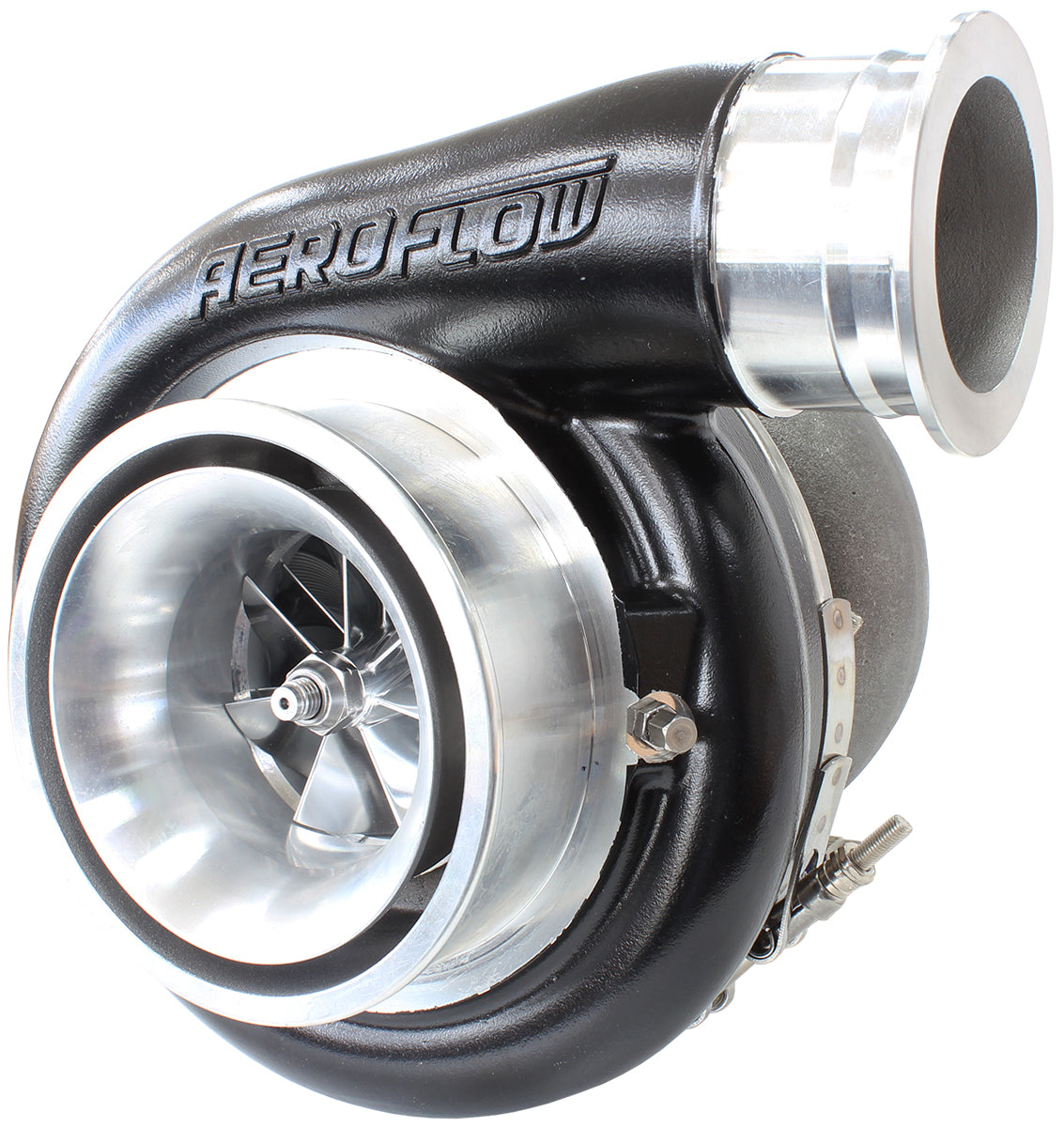 Boosted 8075 1.10 T4 Twin Entry V-Band Outlet BB S480 Black AF8005-4018BLK - Aeroflow