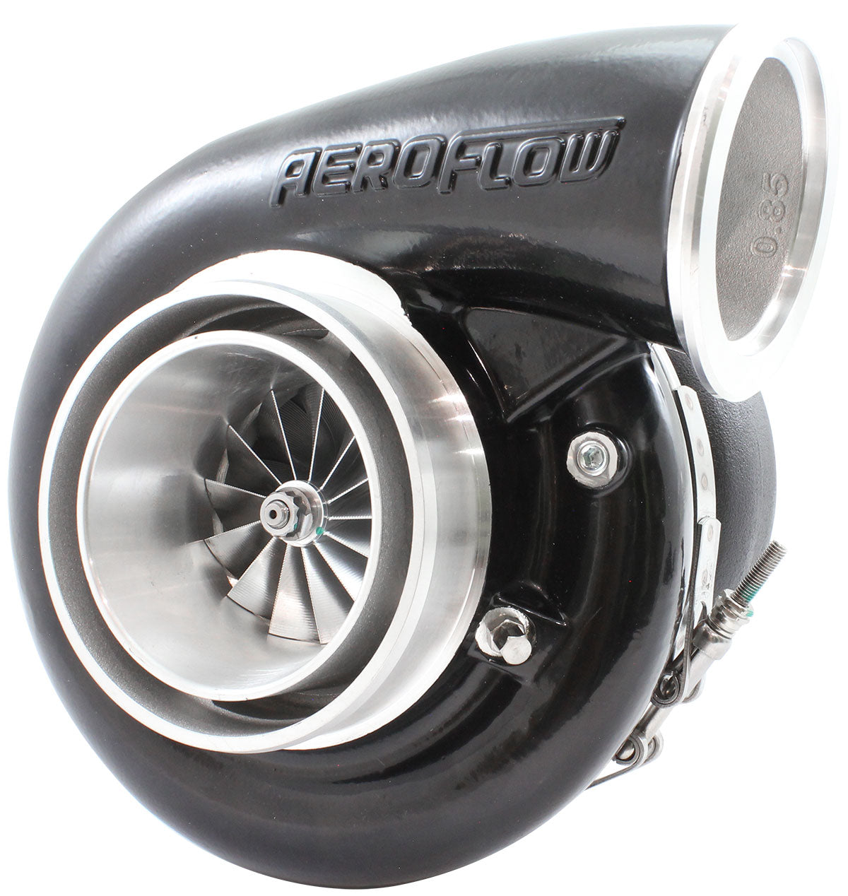 Boosted 7682 1.28 V-Band Inlet V-Band Outlet G45 1500 Black AF8005-4099BLK - Aeroflow