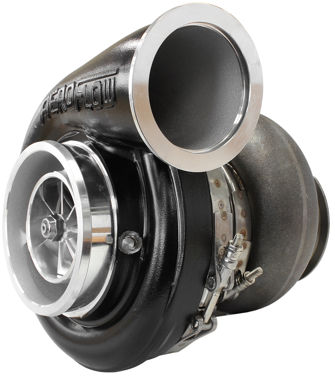 Boosted 7588 1.25 T4 Twin Entry V-Band Outlet BW S475 Black AF8006-4027BLK - Aeroflow