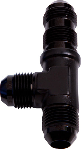 Male -6AN Tee Bulkhead On Run Black Male -6AN, Nut Separate AF804-06BLK - Aeroflow