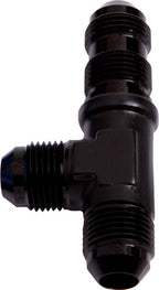 Male -6AN Tee Bulkhead On Run Black Male -6AN, Nut Separate AF804-06BLK - Aeroflow