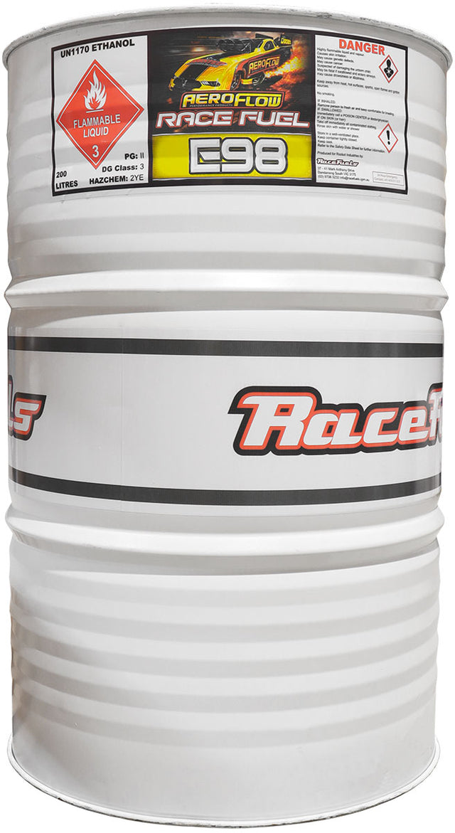 E98 Race Fuel 200 Litre 52 Galdrum Ethanol 98% 2% Bp 98 AF81-4200 - Aeroflow