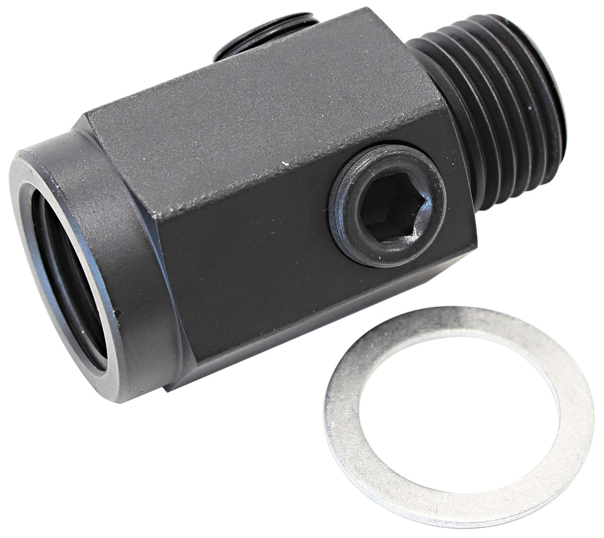 M16 x 1.5 Extension With 1/8" NPT Port Steel AF810-M16-02-ST - Aeroflow