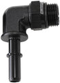 EFI Fuel Fitting 90 Deg 5/16 Push On Barb To -8ORB Black AF812-08-05BLK - Aeroflow