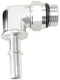 EFI Fuel Fitting 90 Deg 5/16 Push On Barb To -8ORB Silver AF812-08-05S - Aeroflow