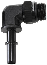 EFI Fuel Fitting 90 Deg 3/8 Push On Barb To -8ORB Black AF812-08-06BLK - Aeroflow