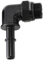 EFI Fuel Fitting 90 Deg 3/8 Push On Barb To -8ORB Black AF812-08-06BLK - Aeroflow