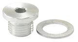 Metric Port Plug M12 x 1.25 Silver Low Profile Hex Plug AF814-M12-01S - Aeroflow