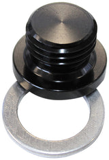 Metric Port Plug M16 x 1.5 Black Low Profile Hex Plug AF814-M16BLK - Aeroflow