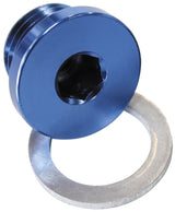Metric Port Plug M18 x 1.5 Blue Low Profile Hex Plug AF814-M18 - Aeroflow