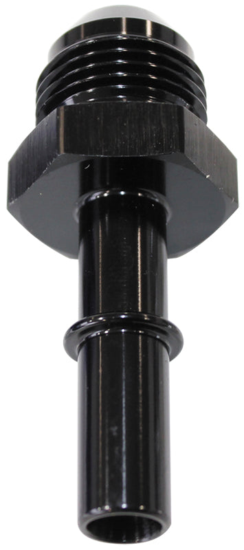 EFI Fuel Fitting -8 Push In To 1/2 Male Hard Tube Black AF817-04BLK - Aeroflow