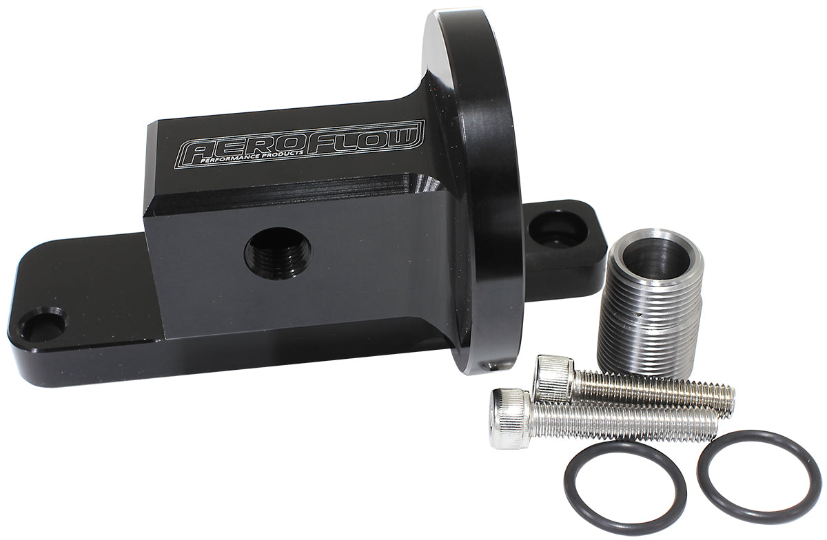 Chevy LS Oil Filter Adapter Horizontal Spin On Filter AF82-2022 - Aeroflow