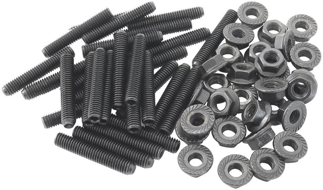 Nissan RB Oil Pan Stud Kit 82-2017 Studs Nuts M6 30 Pack AF82-2052 - Aeroflow
