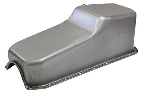 Steel Stock Oil Pan SBC Raw Lh/Side Dipstick Rear Sump AF82-9005 - Aeroflow